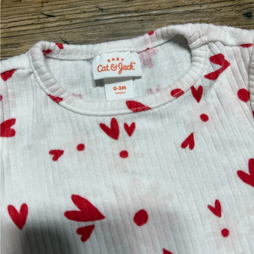 Cat & Jack Red Heart Print Baby Romper